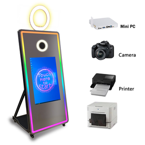 Photobooth Box With <strong>Printer</strong> 65 Inch Magic Mirror <strong>Photo</strong> Booth With 32 Inch Touch Screen Selfie Full Body For Wedding