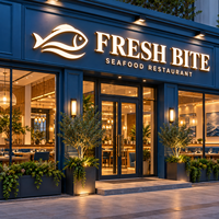 Lettres lumineuses LED personnalisées pour devanture de magasin, enseigne commerciale pour restaurant, grillades, façade, panneau en aluminium, signalétique