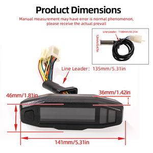 Tableau de bord numérique universel pour moto, compteur de vitesse, tachymètre, jauge LCD 12V pour la plupart des motos, vente en gros - Product Image 2