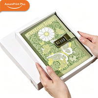 Carnet à cadenas A5 avec logo personnalisé, motif rétro papillon et fleurs, en cuir PU, journal secret avec stylo, cadeau créatif