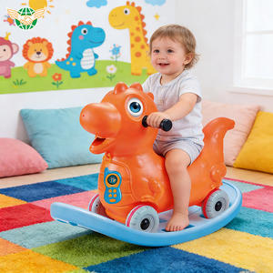 Детская машинка-каталка <span class=keywords><strong>2</strong></span>-в-1: большой мультяшный динозавр с качалкой и игрушечным телефоном - Product Image 5