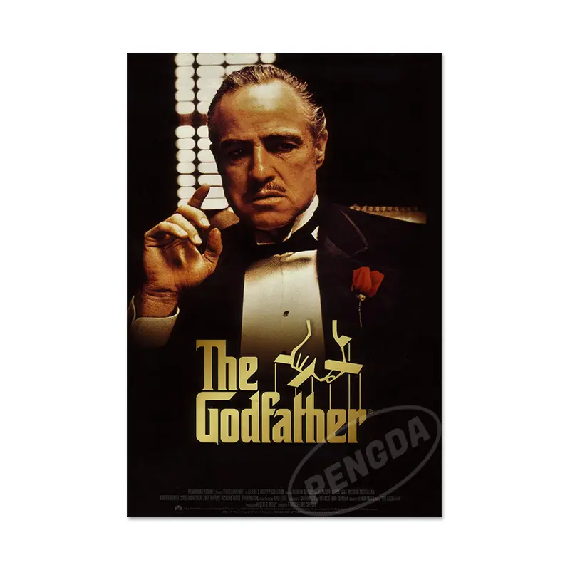 Godfather โปสเตอร์ภาพวาดตกแต่งผ้าใบติดผนัง,โปสเตอร์ภาพวาดสำหรับห้องนอน16X24นิ้ว (40X60ซม.)