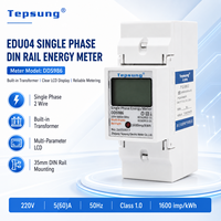 Tepsung EDU04 Meter Energi Digital Satu Fasa Dua Kawat 60A Kelas 1.0 LCD Backlight Abu-abu 50/60Hz Bersertifikasi CE ISO9001 Garansi 24 Bulan