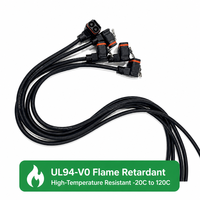 كابل توصيل LNLEE بطول 1000 مم DM80 ذو 10 دبابيس للطاقة والإشارة 12AWG مقاوم للماء IP67 بجهد 600 فولت وتيار عالي لبطاريات السيارات الكهربائية