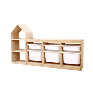 Estantería moderna de madera maciza y estante de almacenamiento de juguetes para <span class=keywords><strong>el</strong></span> hogar, armario tipo habitación dos en uno para niños para organizar juguetes y libros - Product Image 5