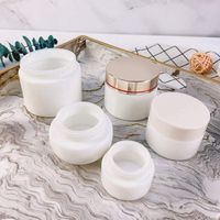 30g 50g Wadah Krim Perawatan Kulit Kecantikan Makeup Kosmetik dari Porselen Kaca Putih Bentuk Bulat