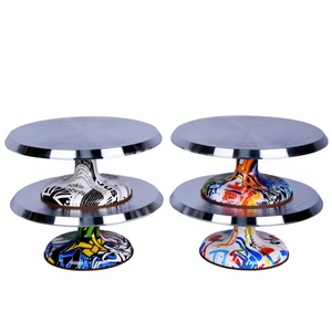 12in Aluminium Alloy Non-slip Rotating Revolving Baking Supplies <b>Cake</b> Decorating Tools <b>Cake</b> <b>Stand</b> Turntable With Rubber Bottom - Product Image 1