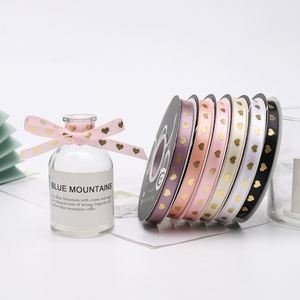 Ruban de luxe imprimé cœur par estampage à chaud, ruban gros-grain et satin pour fleuriste, boulangerie et pâtisserie - Product Image 5