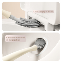 Brosse de toilette murale Brosse de nettoyage de toilette à angle non mort Brosse de nettoyage de toilette à long manche