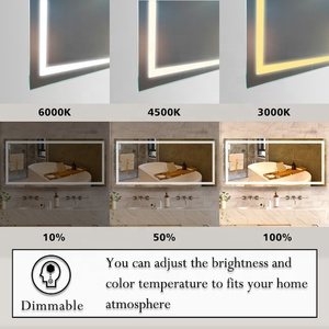 Espejo de Pared Redondo de <span class=keywords><strong>Diseño</strong></span> Moderno <span class=keywords><strong>para</strong></span> <span class=keywords><strong>Baño</strong></span> con Clasificación IP65 y Función de Aumento, Marco Plateado y Tira de Luz LED - Product Image 2