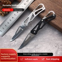Couteau pliant multifonction en acier inoxydable, lame de 5,5 cm, pour peler les fruits, portable, pour le camping, la survie, mini porte-clés