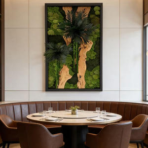 Cadre d'art en mousse stabilisée, décoration végétale artificielle en mousse, fait main, écologique, pour maison, bureau, hôtel, luxe, style scandinave, en bois suspendu - Product Image 3