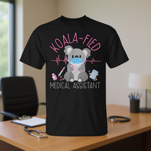 T-shirt Koala Fied Medical Assistant certificata CMA Pun Design nera unisex taglia adulto - Product Image 3