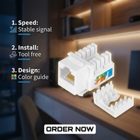 Module réseau RJ45 Keystone Jack Cat6 UTP 90 degrés non blindé pour plaque frontale et composants télécom