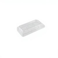 Boîte d'emballage alimentaire transparente pour mini-pâtisseries, gâteaux, kiwis, fruits, avec couvercle à boucle, 3 compartiments, en PET écologique, 75x50mm, 205x105x50mm, haute transparence