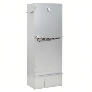 Ahumador de barbacoa estabilizado de acero galvanizado de 17.5x11.4x43.3 pulgadas en color plateado con astillas de madera para parrillas de barbacoa - Product Image 1