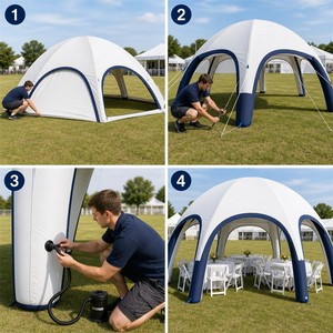 Customizable Outdoor Inflatable Logo <b>Tent</b> PVC Material Ultra-Durable Waterproof Built-In Fan 4 Corner <b>Canopy</b> for Trade Shows - Product Image 6