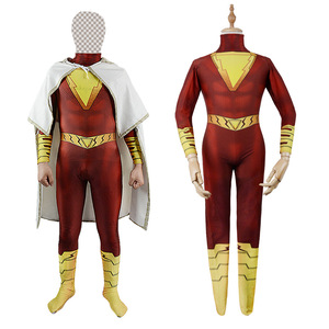 Disfraz de Cosplay de Anime Shazam, Traje de Capitán Marvel Billy Batson con Capa para Niños y Adultos - Product Image 1