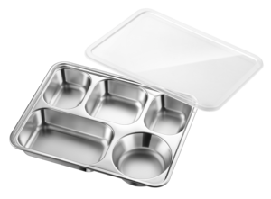 Vente directe d'usine professeur d'école étudiant grande boîte à lunch à 5 compartiments plateau de restauration rapide en acier inoxydable - Product Image 2