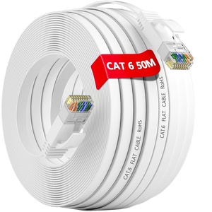 Câbles réseau LAN Cat6 noirs haute vitesse, conducteur BC 32AWG, PVC UTP RJ45 8P8C, cordon de raccordement Ethernet, câble plat de communication - Product Image 4