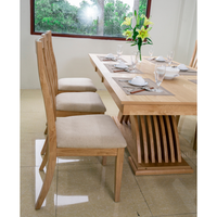 Ensemble table et chaises de salle à manger en bois pliables et imperméables AMITY, 6 places, prêt à assembler, meubles de salle à manger en provenance du Vietnam