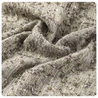 Tissu en Mélange de Laine Tweed 40% Laine Broderie de Perles Tubulaires Tissu Texturé de Luxe pour Blazer Jupe Costume Sacs Accessoires