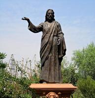 Vente en gros d'art d'église sculpture en cuivre décorée en bronze moulé grandeur nature statue du Christ Jésus