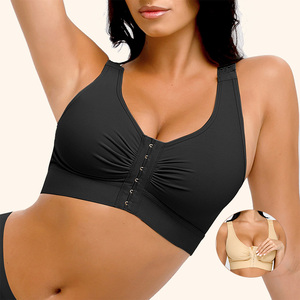Hexin Wholesale Custom Plus Size High Support Compression Body Shaper Shapewear Push Up Shaping Bra Front Closure Bra For Women