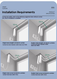 מסלול מנוע וילון חשמלי חכם עם זיגבי בקרת קול | וילונות אוטומטיים מודרניים לחדרי מגורים - Product Image 4