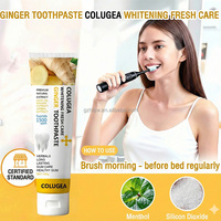 Vente en gros de dentifrice au gingembre COLUGEA 1500 ppm de fluorure pour la protection contre les caries, blanchiment à base de plantes, soin des gencives, dentifrice