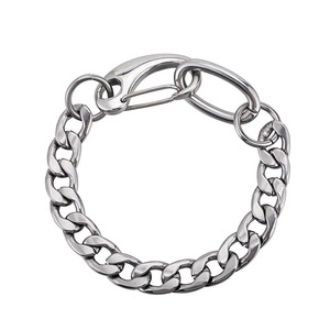 สร้อยข้อมือสแตนเลสสตีลสำหรับผู้ชายและผู้หญิง เครื่องประดับแฟชั่นสไตล์ฮิปฮอป สร้อยข้อมือไทเทเนียมขัดเงา - Product Image 5