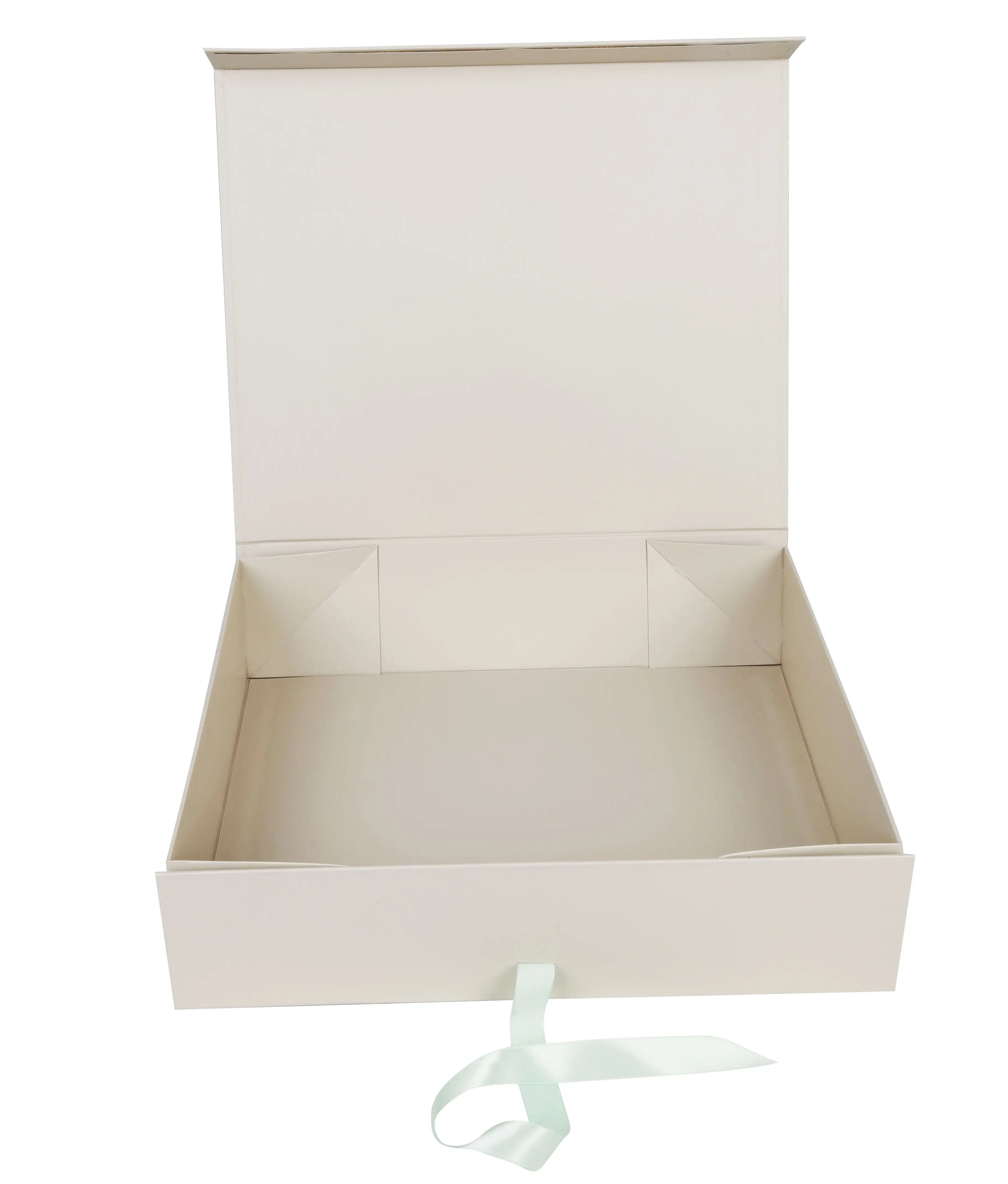 Offre Spéciale papier carton boîtes personnalisées magnétique fermeture blanc ruban d'emballage pliable boîte cadeau avec ruban