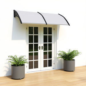 Outdoor Patio Canopy 80x40 In Gray UV Protected Awning For Front Door And <b>Window</b> Wall Mounted Modern Design - Product Image 2