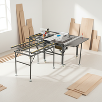 Station de travail multifonctionnelle 3-en-1 pour le travail du bois : Scie à table coulissante, machine à chantourner et à fraiser