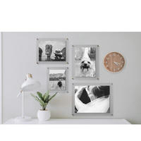 Cadre photo mural en acrylique, cadres flottants, affichage photo personnalisé, impression UV, cadeau, batterie externe LED, cadre photo ZJ