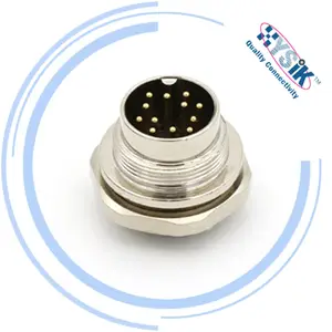 M16 Chassis Plug Waterproof Circular Metal Aviation Plug 4 5 7 8 12 19Pin Soldered Rear Mount Female Socket Connector AISG