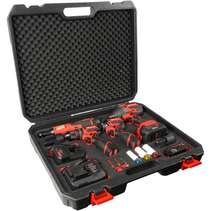 مجموعة أدوات كهربائية لاسلكية بدون فحمات 4 في 1: مفك براغي طرق، مفتاح ربط كهربائي، مثقاب كهربائي، وسقاطة - Product Image 2