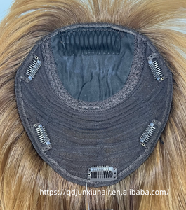 Toupee <span class=keywords><strong>de</strong></span> <span class=keywords><strong>Cabello</strong></span> Humano 100% Virgen, Rubio Claro con Reflejos, Ondulado, con Base <span class=keywords><strong>de</strong></span> Seda 4x4 y Clip <span class=keywords><strong>para</strong></span> el <span class=keywords><strong>Cabello</strong></span>, <span class=keywords><strong>para</strong></span> <span class=keywords><strong>Mujeres</strong></span> con <span class=keywords><strong>Cabello</strong></span> Fino - Product Image 5