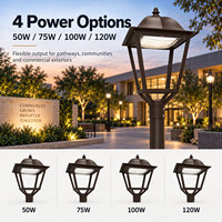Lampadaire de jardin classique MIC, éclairage de rue, éclairage de campus, éclairage de parc public, LED intégrée, IP66 étanche, 50W