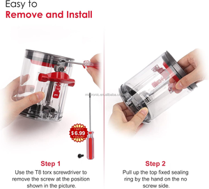 Anneau d'étanchéité de poubelle pour Dysons V12 Detect <span class=keywords><strong>Slim</strong></span> V10 <span class=keywords><strong>Slim</strong></span> <span class=keywords><strong>Digital</strong></span> <span class=keywords><strong>Slim</strong></span> Aspirateur Seau à poussière Dirt Cup Ring Bin Part - Product Image 3