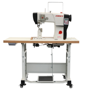 Machine à coudre industrielle à lit plat JUKKY 591 pour chaussures, informatisée, avec point noué, alimentation par aiguille, grand crochet horizontal - Product Image 1