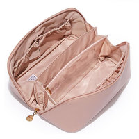 Sac de maquillage pratique en PU avec logo personnalisé, sac de maquillage portable en forme de coussin, grande capacité, trousse de toilette, sac de rangement de voyage