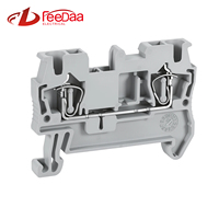 Bloque de terminales de conexión por resorte ST2.5, conector eléctrico gris para carril DIN, bloques de terminales para cableado de PLC