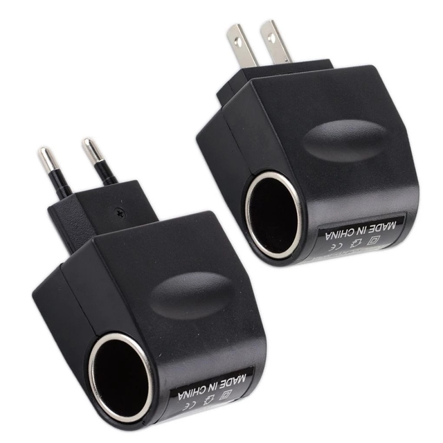 AC Adapter With Car Socket Auto Charger EU Plug 220V AC to 12V DC Use for Car Electronic Devices Use at Home