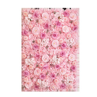 Décoration de mariage, mur de fleurs artificielles avec des roses, des hortensias, des arrangements floraux en soie, mariage, Saint-Valentin