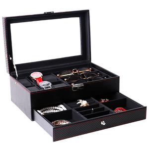 Da đôi hộp đồ trang sức cao cấp 6 + 3 xem và kính lưu trữ hộp - Product Image 2