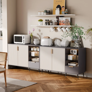 <span class=keywords><strong>Buffet</strong></span> et <span class=keywords><strong>buffet</strong></span> avec lumière LED et portes en verre Coffee Bar Cabinet - Product Image 3