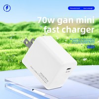 Chargeur USB-C PD 70W GaN avec protection ignifuge, logo personnalisable pour 17 téléphones