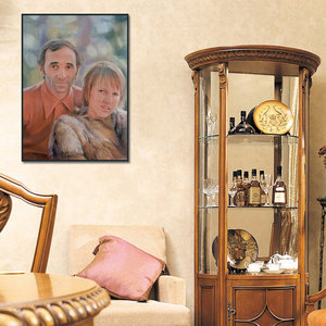 Arte Original hecho a mano 100% pintura al óleo estilo moderno hombre y esposa Retrato Sobre lienzo para el hogar o Villa Hotel decoración de la pared de la habitación - Product Image 2