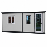 Bureau modulaire 2 en 1 avec fenêtres grillagées, revêtement de sol SPC et toit ondulé